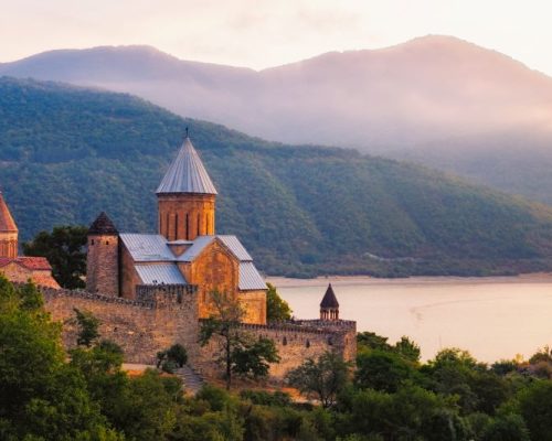 scenic-view-of-ananuri-fortress-in-georgia-2023-11-27-05-06-59-utc